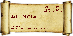 Szin Péter névjegykártya