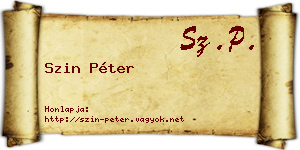 Szin Péter névjegykártya